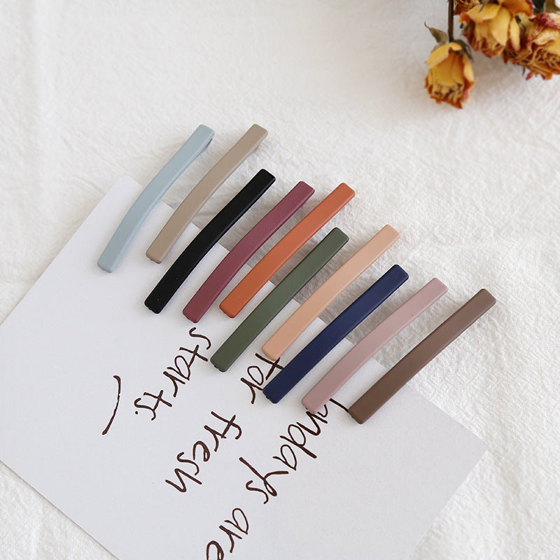 HX-094日韓版簡約磨砂一字夾純彩馬卡龍色少女邊夾甜美學院風劉海夾髮夾HX20211014