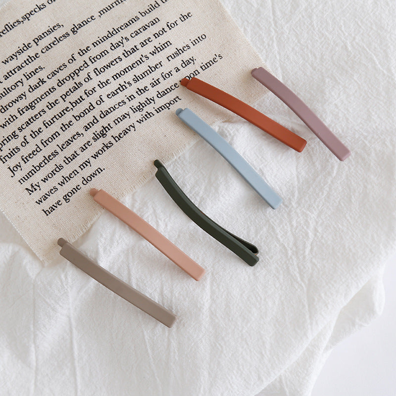 HX-094日韓版簡約磨砂一字夾純彩馬卡龍色少女邊夾甜美學院風劉海夾髮夾HX20211014