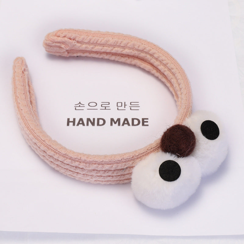 B952芝麻街emlo卡通髮箍毛絨大眼睛賣萌自拍頭箍 洗臉束髮帶頭飾plush