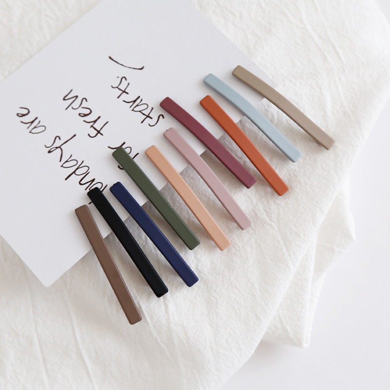 HX-094日韓版簡約磨砂一字夾純彩馬卡龍色少女邊夾甜美學院風劉海夾髮夾HX20211014